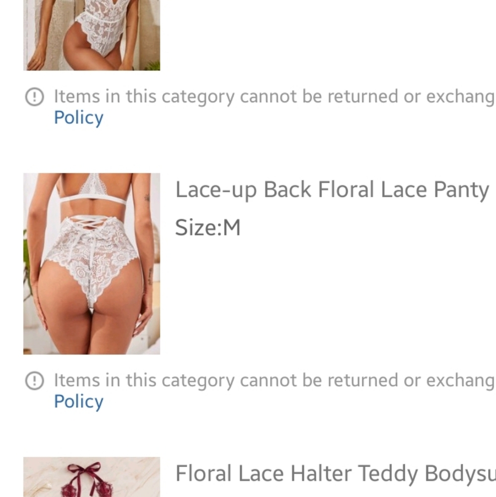 Lace up floral panty
